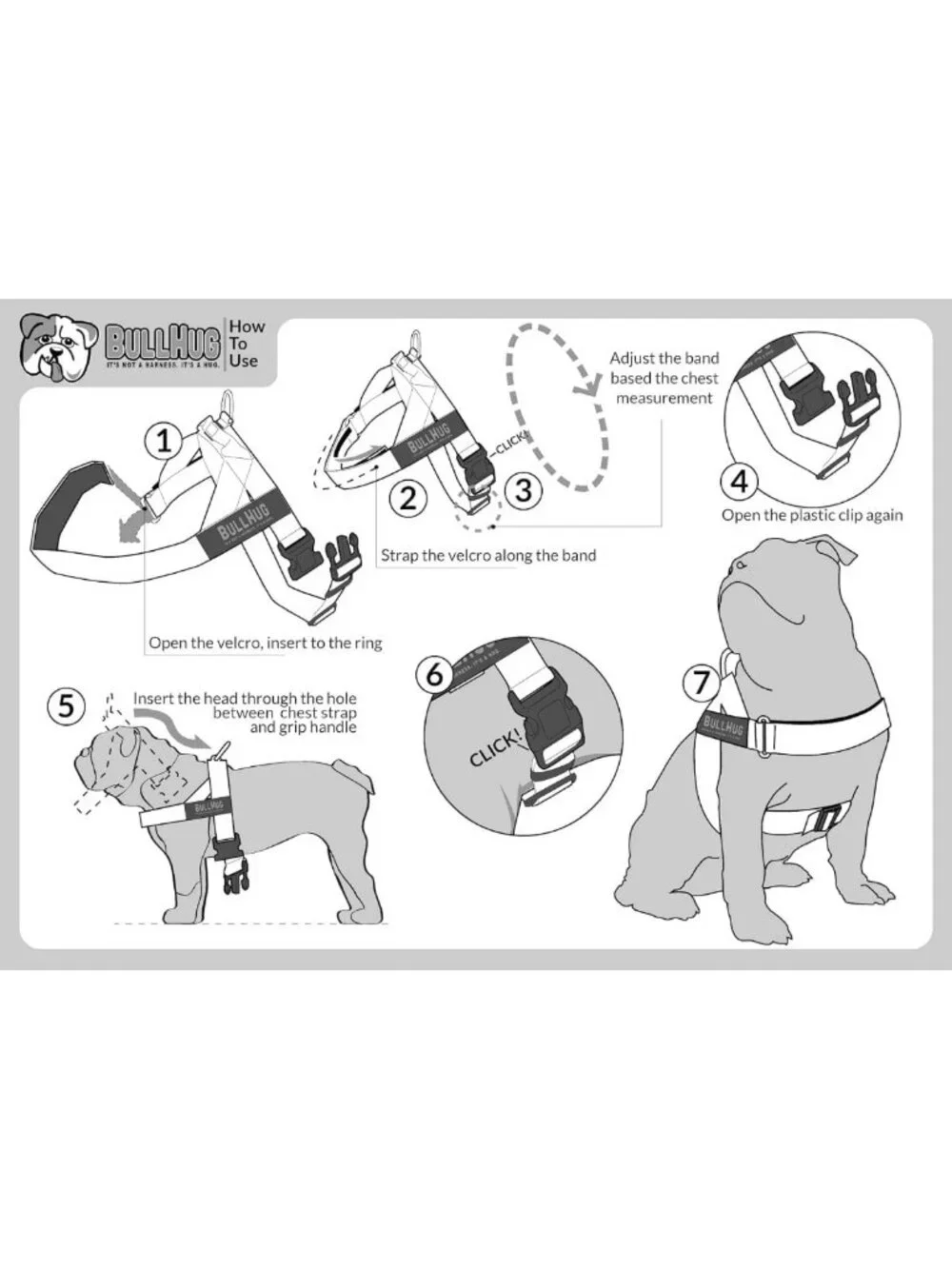 No Pull, No Choke Adjustable Dog Harness for Bulldogs & Pugs - Safe Easy Walks